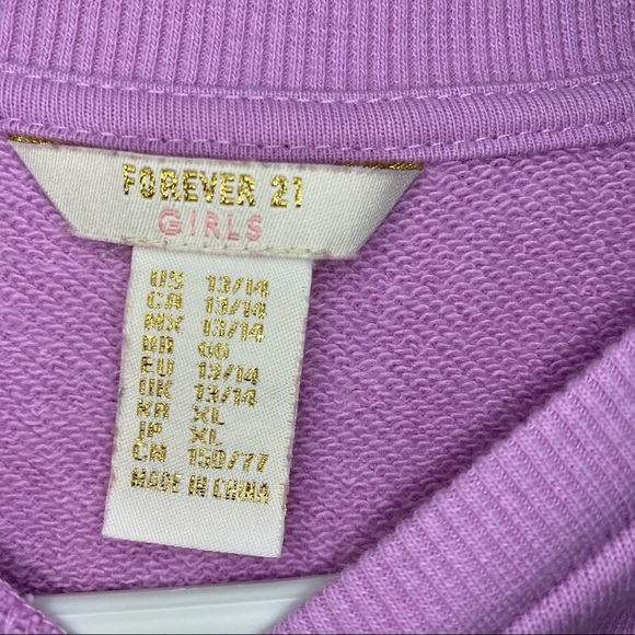 Forever 21 New York Crewneck Long Sleeves Purple Sweatshirt Top Girl's Size 14 - Picture 4 of 5